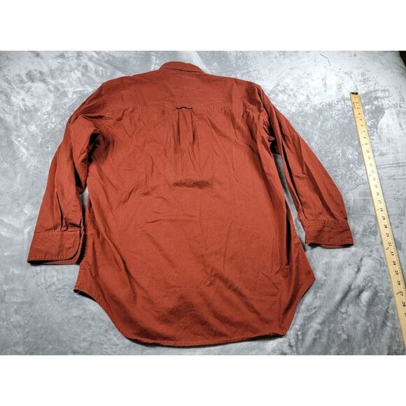 Vintage Ralph Lauren Chaps Field Factory Maroon Long Sleeve Button‎ Shirt Large - Picture 6 of 6